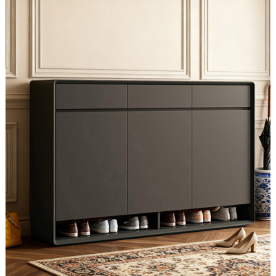 Modern minimalist solid wood storage shoe cabinet
