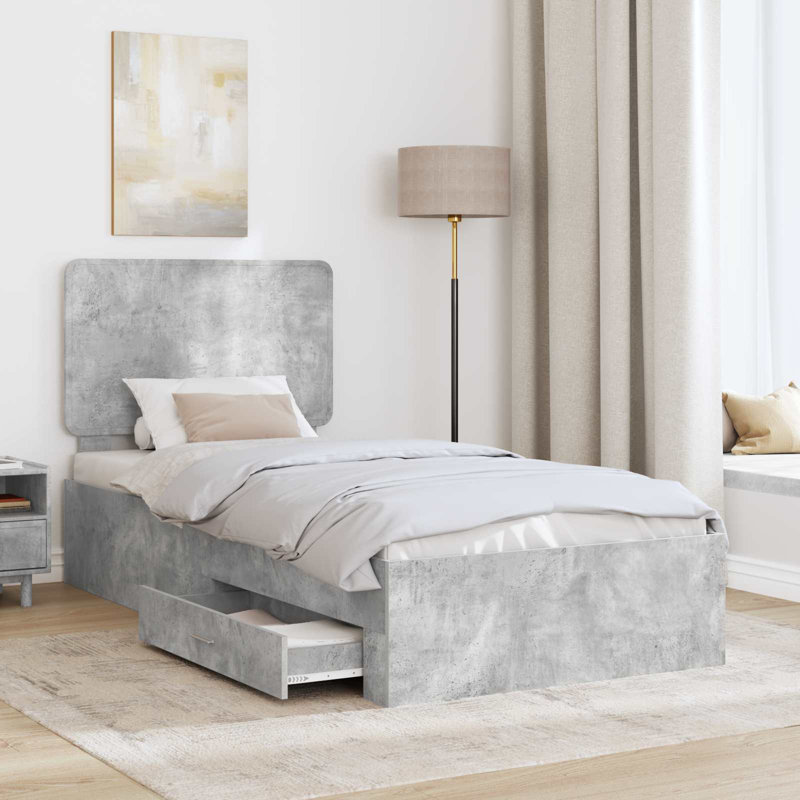 Bed, Small Single (2'6), Concrete Grey