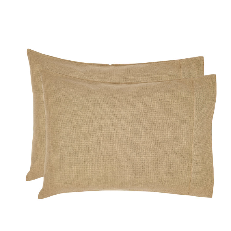  Taie d'oreiller 100% coton Burlap, Standard / simple, Beige foncé rétro
