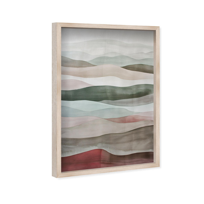 Oliver Gal Organic Layers Abstract - Luxury Shadowbox Framed Wall Art, 32'' H x 22'' W, Cream
