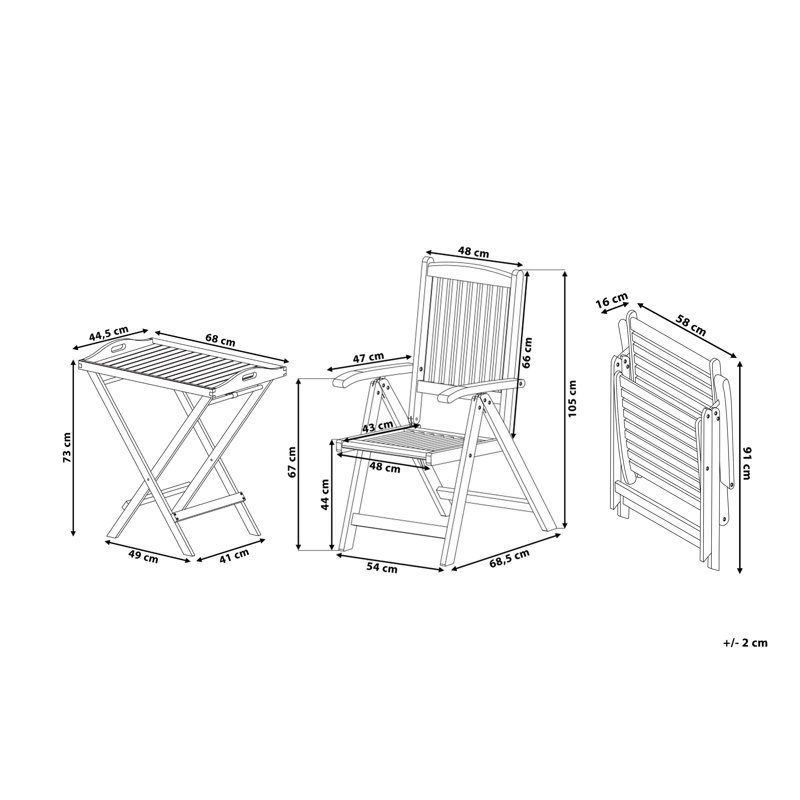 Hilmont 2 Seater Bistro Set with Cushions