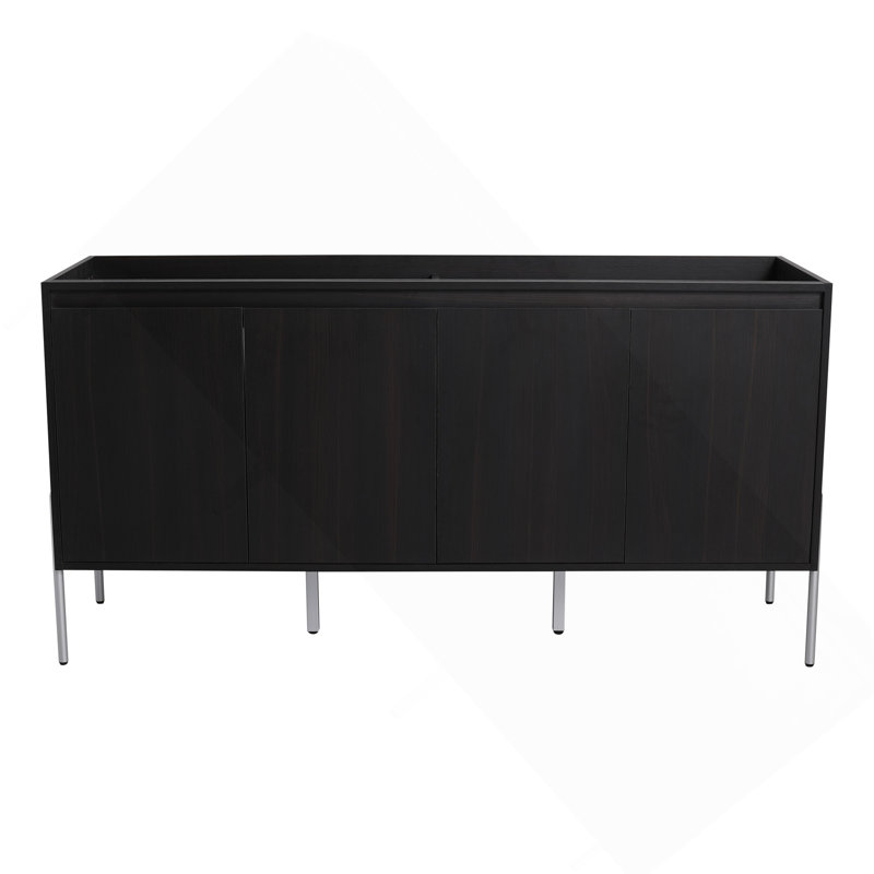 Meuble-lavabo autoportant 60 po avec portes à fermeture douce 60 po - évier inclus