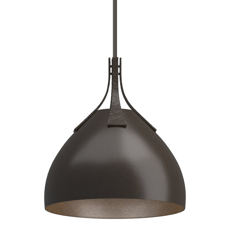 Luminaire suspendu en forme de dôme à 1 lumière Summit, Bronze huilé, Bronze huilé