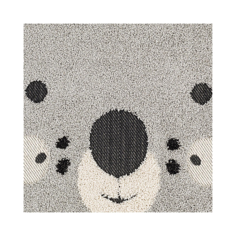Tapis intérieur / extérieur rond en polypropylène tissé à la machine gris / crème, Rond 7 pi 10 po