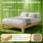 Structure de lit avec joint de plancher, lit plateforme 100% bois de bambou massif avec 12 lattes de bois et espace de rangement sous le lit de 6,89 po, cadre de lit de style minimaliste japonais pour la chambre à coucher-1360748664-1360748668
