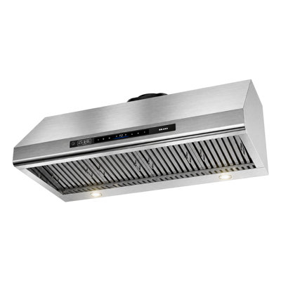Hotte sous l'armoire 48 pouces Brano, moteur à courant continu à 6 vitesses 1400cfm, contrôle des mouvements et de la voix, acier inoxydable