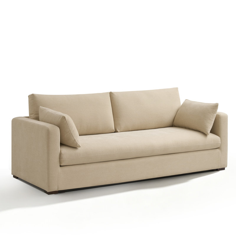 Haven 88" Upholstered Sofa, Beige, Non-Removable Cover