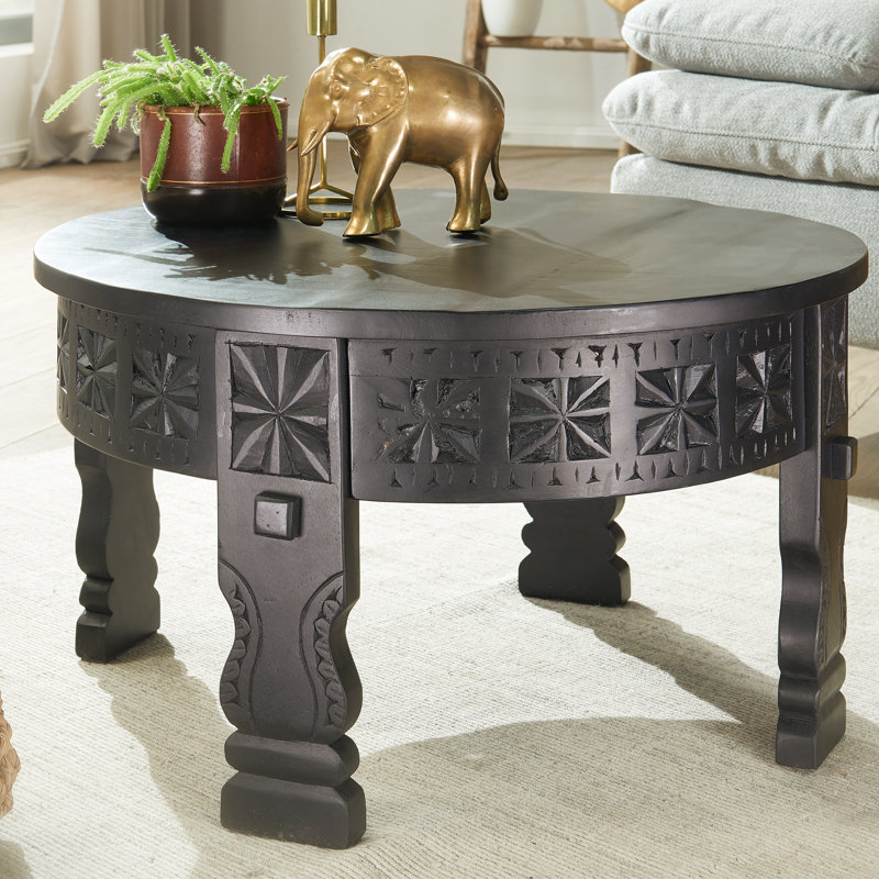 Guban Solid Wood Four Leg Coffee Table, 36cm H x 60cm W x 60cm D
