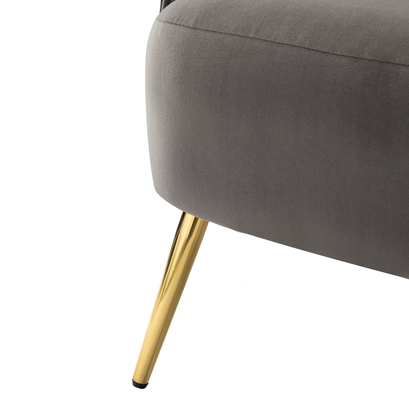 Fauteuil demi-tonneau de 31 po de largeur, Velours gris