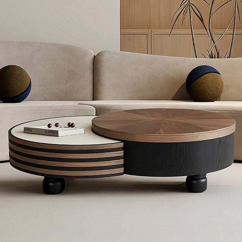 Microcrystalline stone storage coffee table