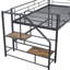 Lit mezzanine moyen avec escalier de rangement, lit simple-777860993
