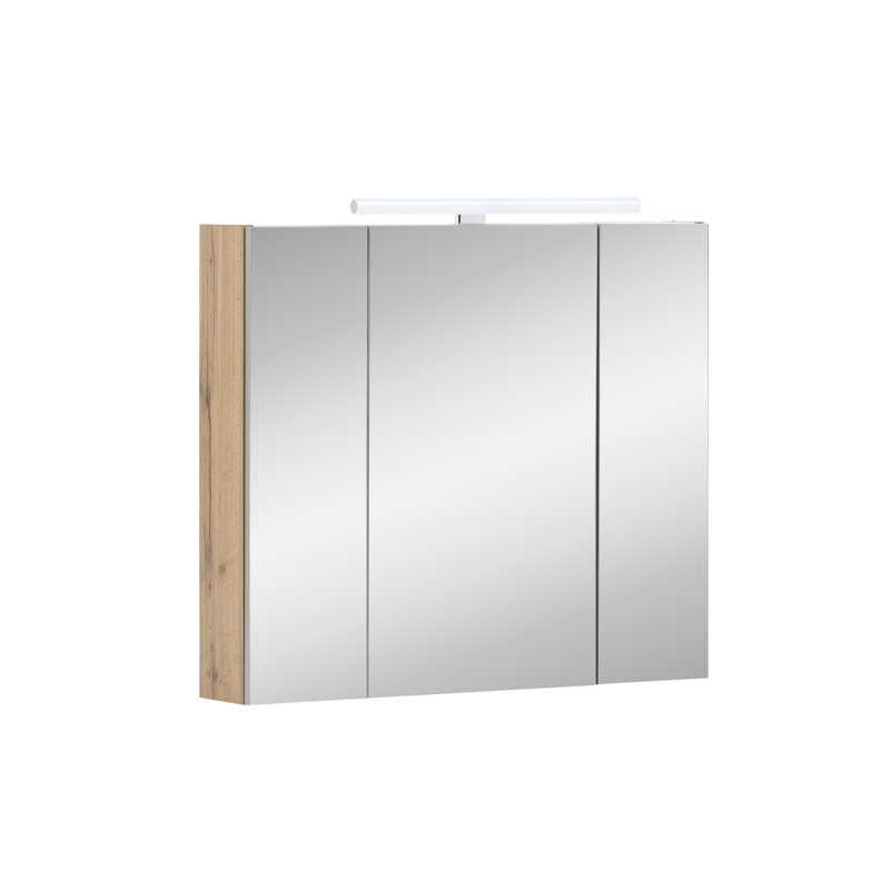 Duo mm Wide mm H Surface Mirrored Cabinet with Mirror and 6 Adjustable Shelves