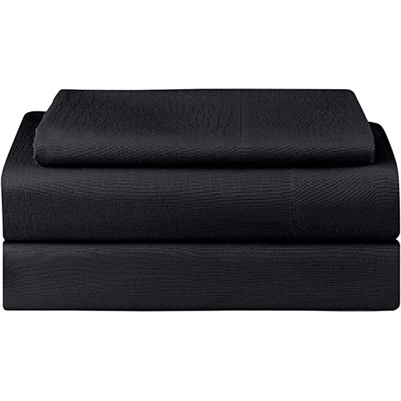 ENSEMBLE DE FEUILLES À SABLE, Noir, Ensemble literie pour lit simple