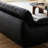 Black Genuine Leather Modular Sofa cushion Loveseat