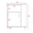 Microwave Cabinet, Single Door, Three Side Shelves-Black