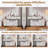 Adjustable-Length Vanity With Cloud LED Mirror - Modern Makeup Table With Storage Drawers & Side Cabinet, Ribbed Texture Design For Bedroom, Dorm & Small Spaces