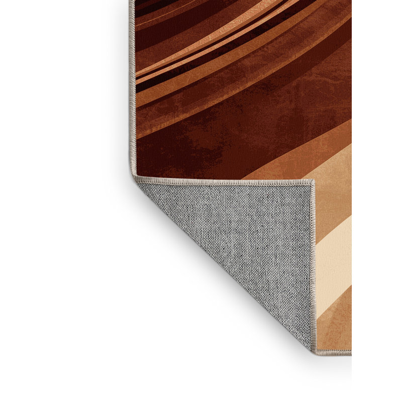 Tapis chic et luxueux lavable à la machine brun Brentwood, 6x9