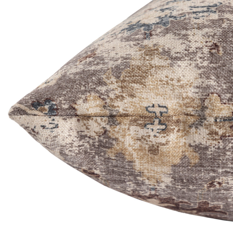 Rust Bohemian Medallion Polyester Throw Pillow Cover, Brown/Cream Floral, Pillow Cover Only - No Insert