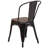 Ketchum Clear Coated Metal Stackable Chair with Wood Seat-1835193503