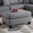 Polyfiber Reversible Sectional Sofa With Ottoman