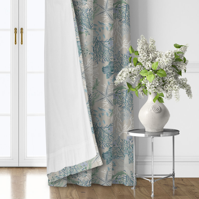 Ensemble de 2 rideaux en coton avec œillets Under The Sea, L 50 po x L 132 po