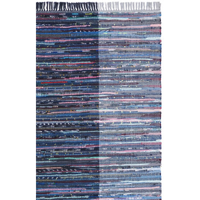 Rag Rug Flat Weave Cotton Striped Rug