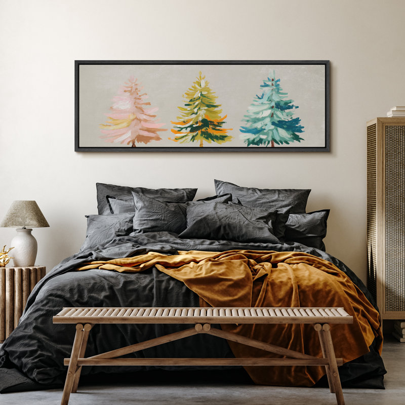 "Pastel Coloured Christmas Tree", très grandes photos, impression sur toile encadrée, H 20 po x l 60 po, Noir