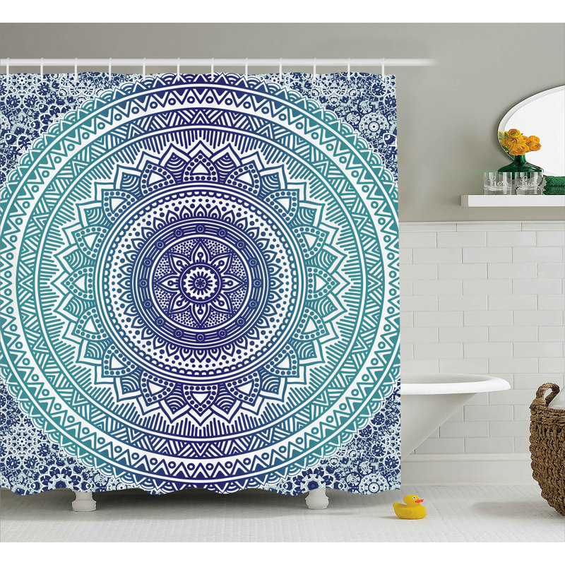 Rideau de douche simple méditation tapis theme Cormac, H 84 po x l 69 po, Mauve