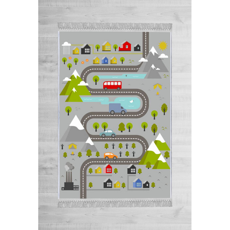Delorme Grey/Green/Red Rug, Rectangle 180 x 280cm