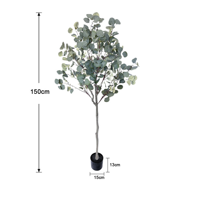 Faux Tree in Plastic / Acrylic Planter, 150cm H x 15cm W x 5.91cm D