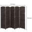 247.4Cm W x 180.1Cm H 5 - Panel Bamboo / Rattan Room Divider