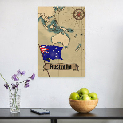 Art mural rétro, carte de l'Australie rétro