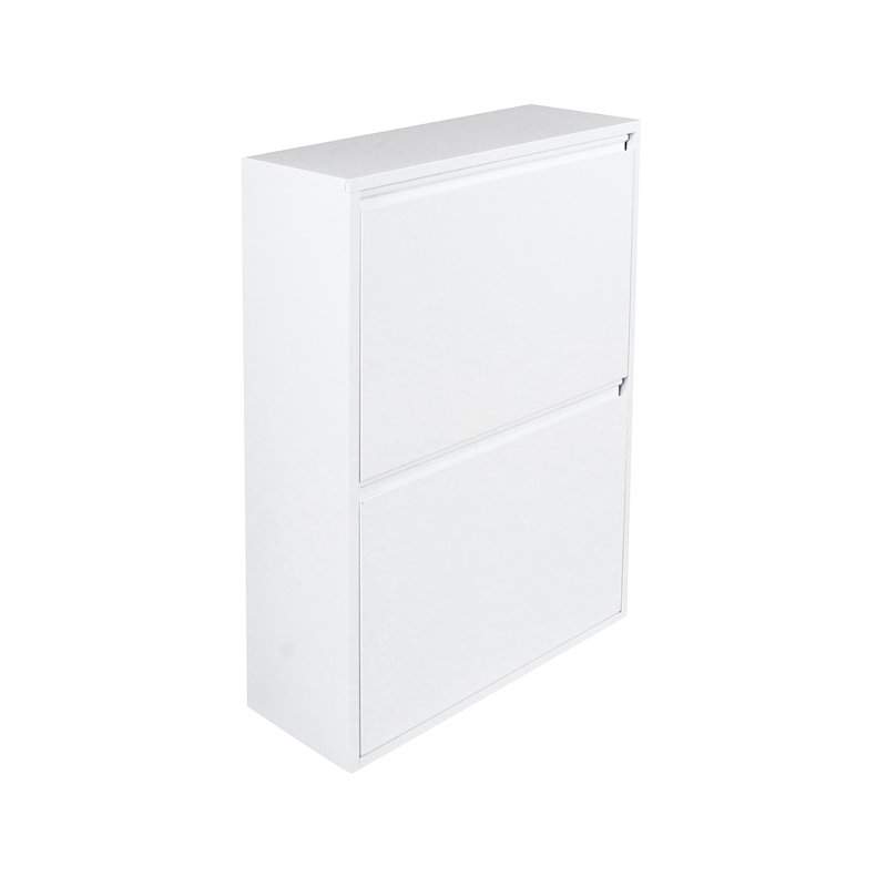 Space-Saving Waste Bin For Recycling With Four Buckets, White Color, Measurements 60 X 92 X 25 Cm