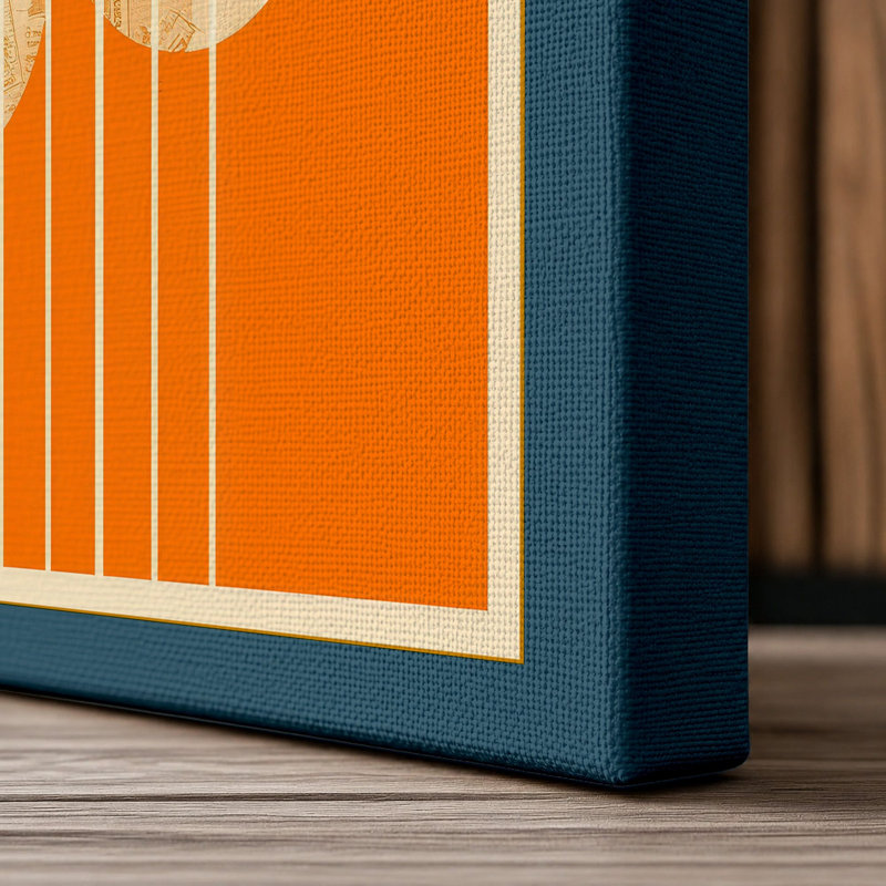 Om in White Minimalist - Wrapped Canvas, 18x12 - 45.7 x 30.5 cm, Teal Border
