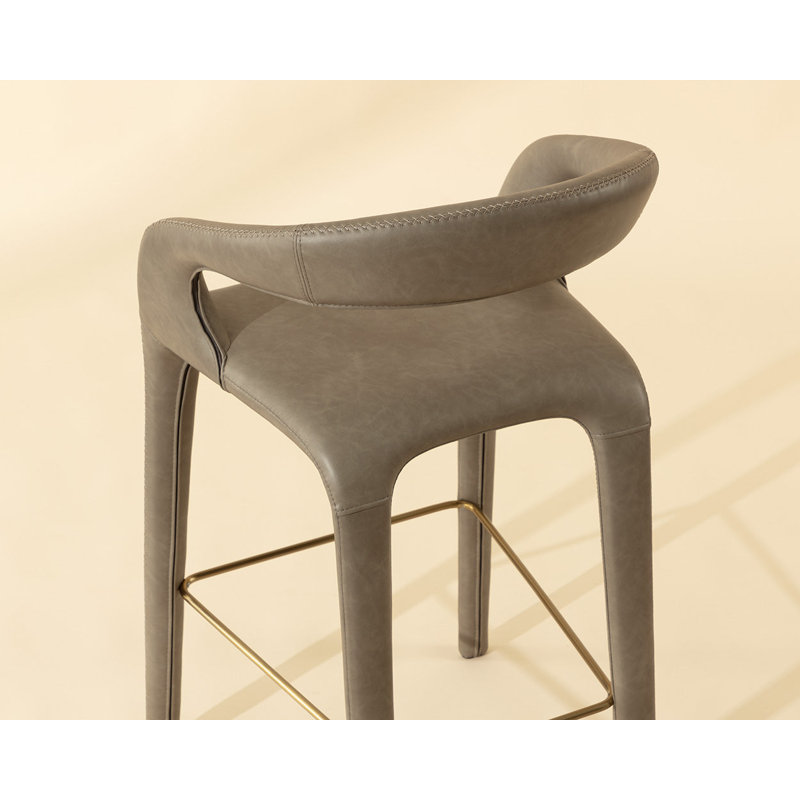 Atika Upholstered Stool with Metal Frame, Bar Stool (29.75" Seat Height)