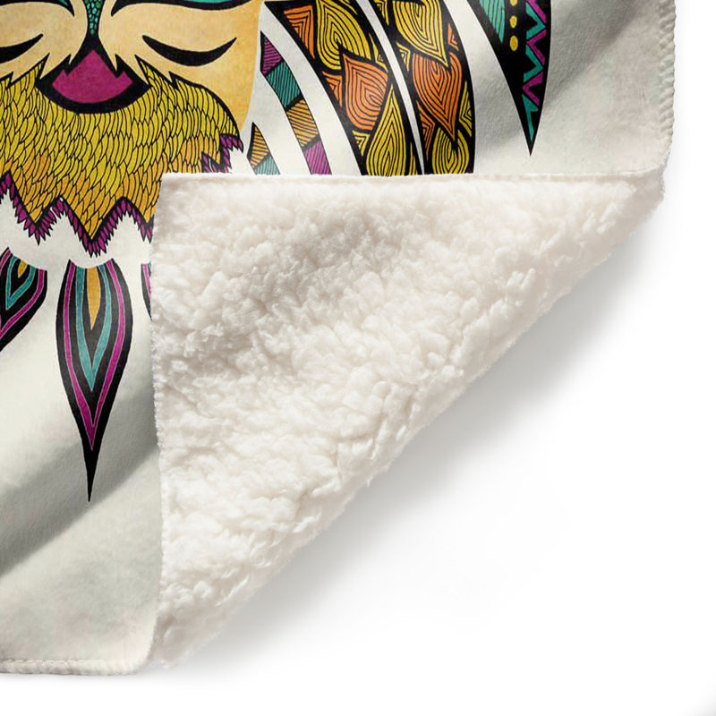 Jeté turquesa tribal lion empereur , l 51 po x L 60 po, Jaune / vert