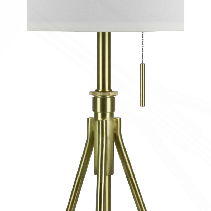 32-37"H Adjustable Tripod Table Lamp, White