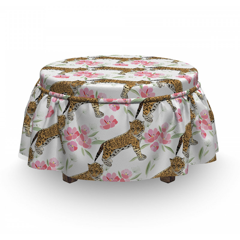 Housse pour de repose-pieds à fleurs corsage botanique