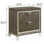 Table de chevet 2 tiroirs champagne foncé