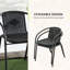 Outsunny 3 Pieces Rattan Bistro Set for 2 Seater Garden Furniture Set Black