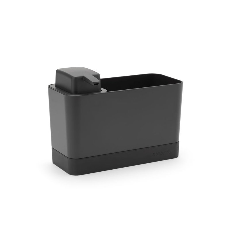 Brabantia Sink Side Organizer with Soap Dispenser Set, Dark Gray