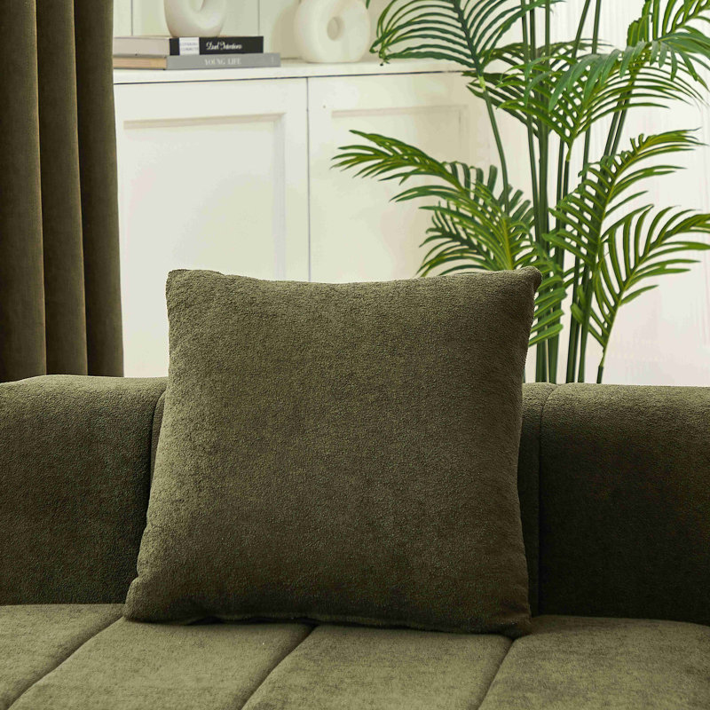 Canapé modulaire courbé Chenille, 29" H x 88" W x 33" D, Vert