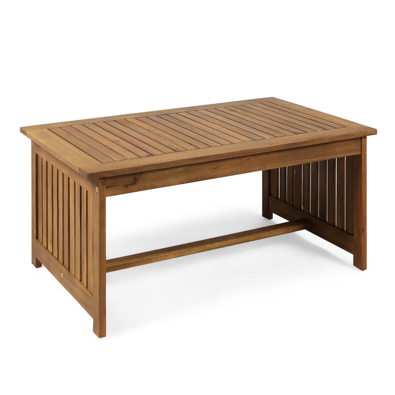 Brown Patina Wood Outdoor Coffee Table For Deck, 40" D X 24" W 18.56" H Use With Finish,