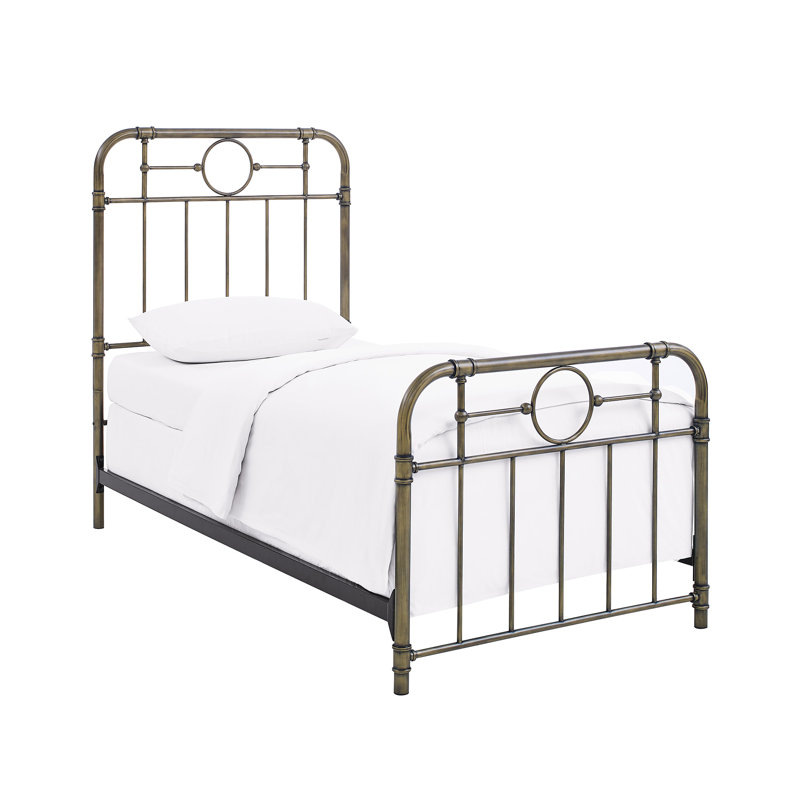 Bronny Metal Open-Frame Bed, Bronze, Twin