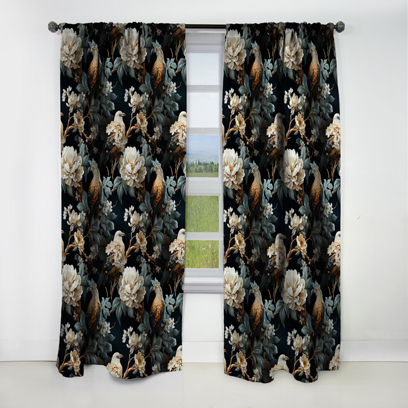 Beechmoor - Rideau occultant floral - 1 panneau, L 52 po x L 120 po
