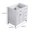 Base de meuble-lavabo simple 36 po seulement en blanc