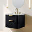 Ensemble de meuble-lavabo simple 24 po avec plateau en pierre d'ingénierie Liljan-559609235