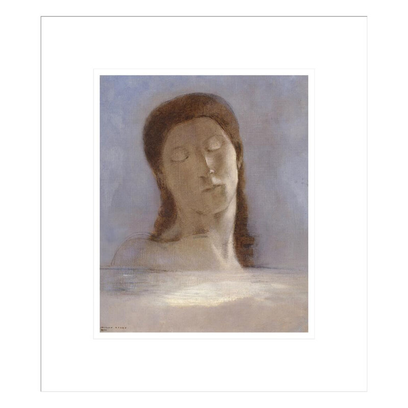 Closed Eyes by Odilon Redon -Framed Giclee Print, 15.63" H x 13.75" W