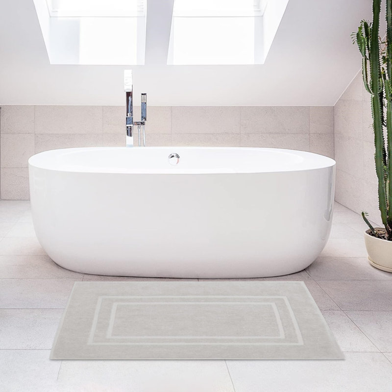  850 gsm 100% Cotton super soft , highly absorbent & quick-dry Terry Bathmat- not a bathroom rug, Silver