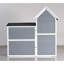 Grand poulailler en bois à 2 étages et refuge pour lapins, rampe réglable, imperméabilisant, plateau de nettoyage coulissant, filet galvanisé, l 51,95 po x l 47,95 po, cachette de style gris-bleu et blanc, bois